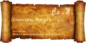 Csernyus Margit névjegykártya